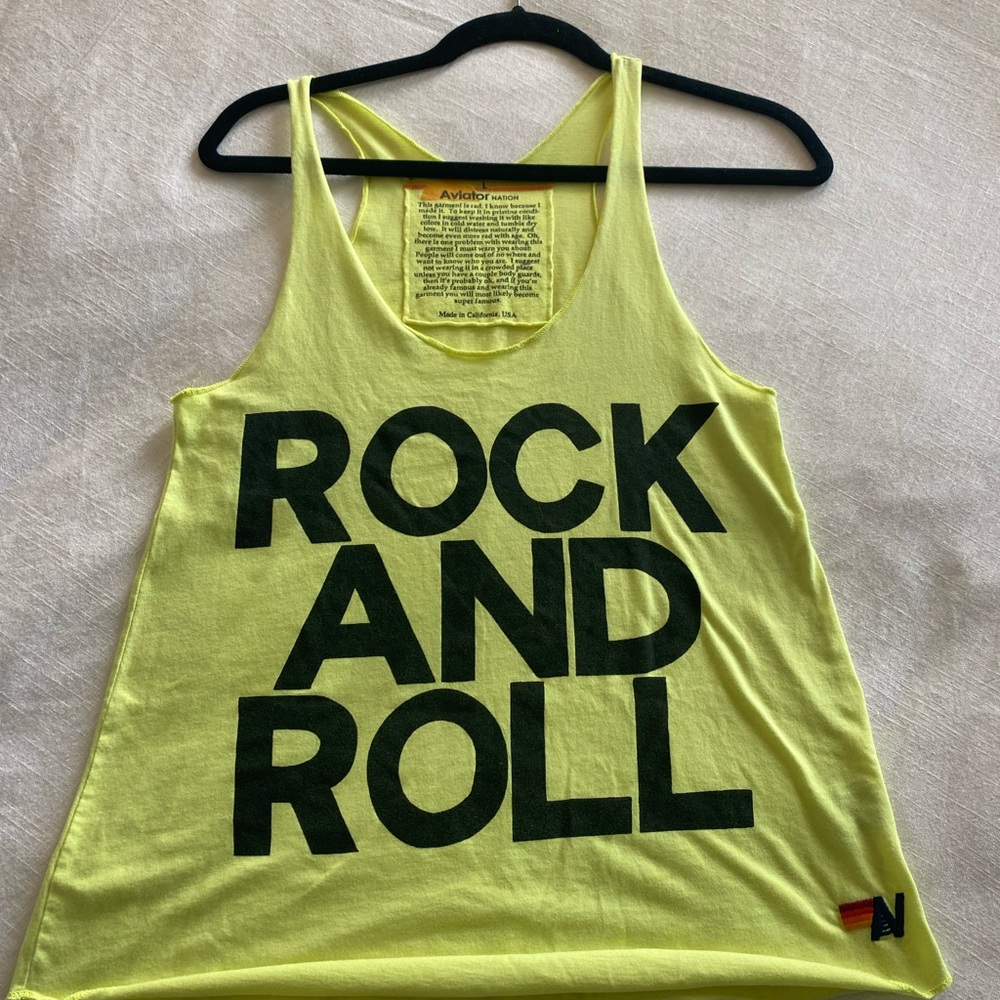 Aviator Nation Yellow Graphic Tank